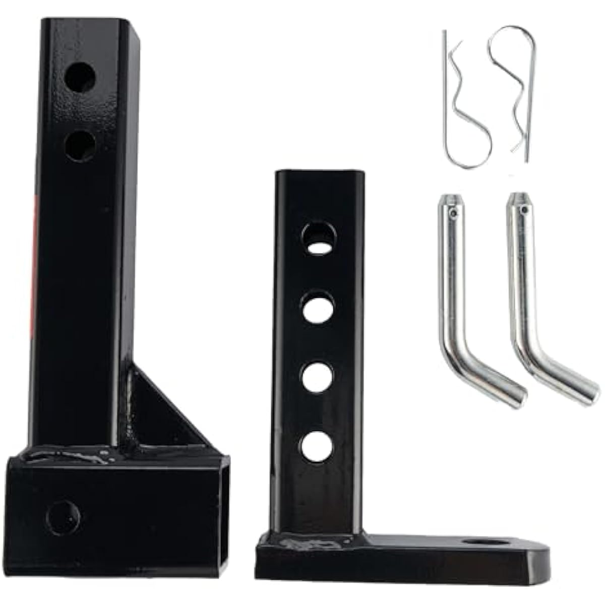 TYT Adjustable Trailer Hitch Ball Mount with 2 Hitch Pins, 1-Inch Hole, Fits 2-Inch Receiver, 5-1/2" Rise & 6-7/8" Drop Tow Hitch, 4-Position Adjustable Hitch, 7500 lbs