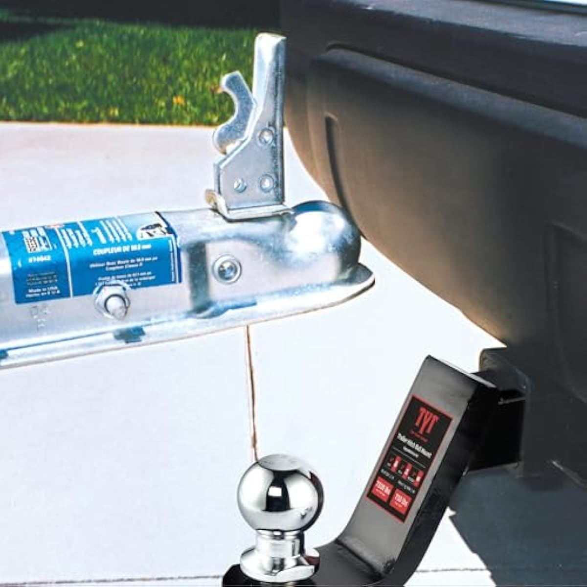 TYT Trailer Hitch Ball Mount Kit, 4-Inch Drop, Fits 2-Inch Receiver, 2-Inch Trailer Ball with 5/8" Hitch Pin Clip, Rated 7,500 lbs GTW / 750 lbs TW