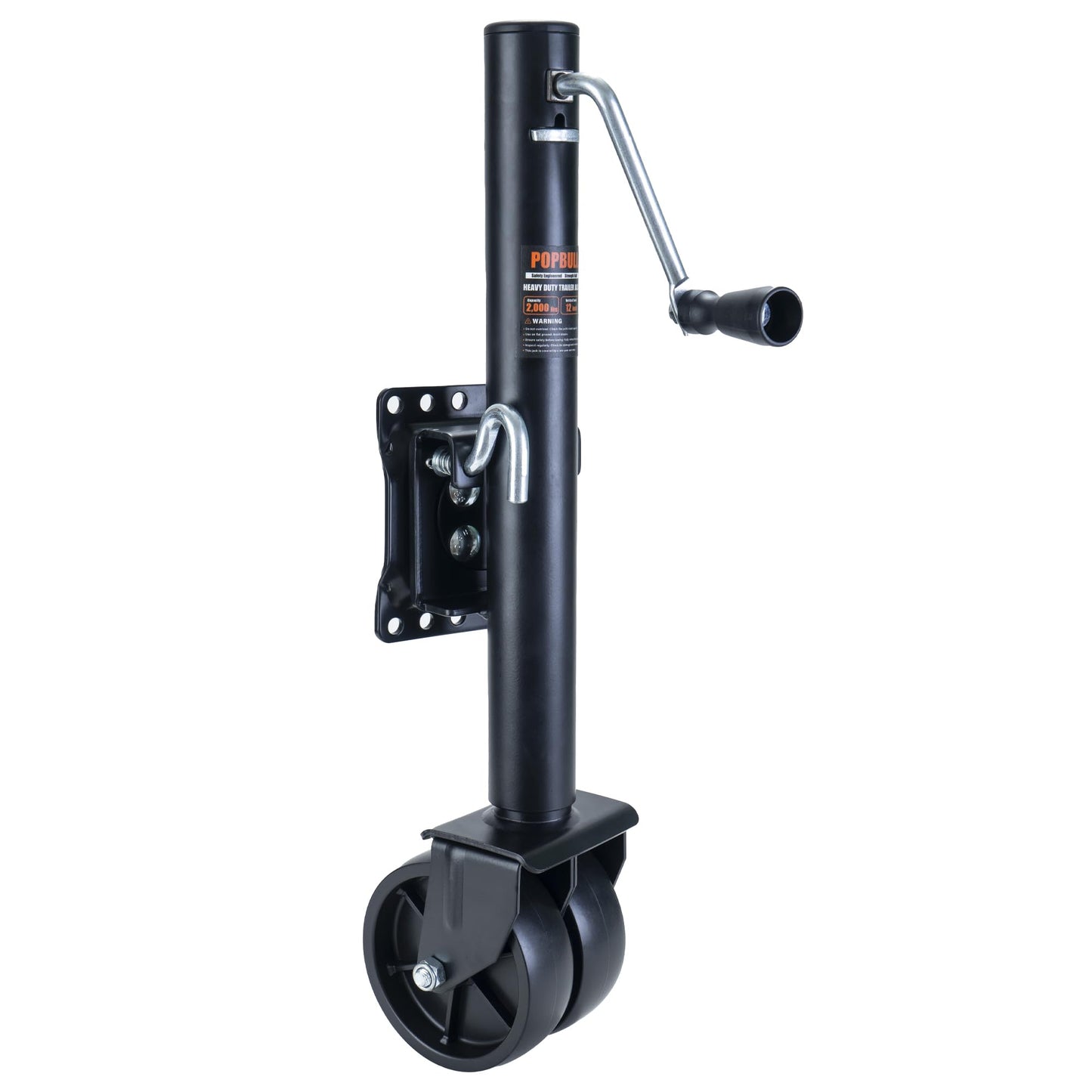 5000 lb Weld-on Pipe Swivel Trailer Jack, 10" Lift Trailer Jack with Footplate, Suitable for RVs, Boats, Multi-Purpose Trailers, and Camping Trailers
