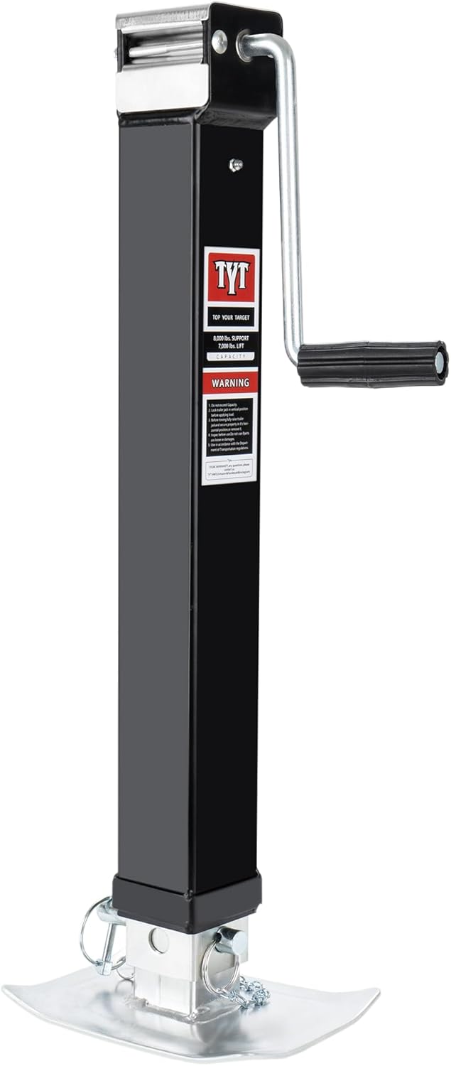 TYT 5,000 lb pipe-mount swivel trailer jack with footplate
