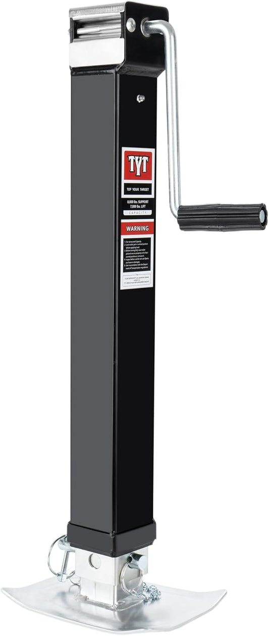 TYT 5,000 lb pipe-mount swivel trailer jack with footplate