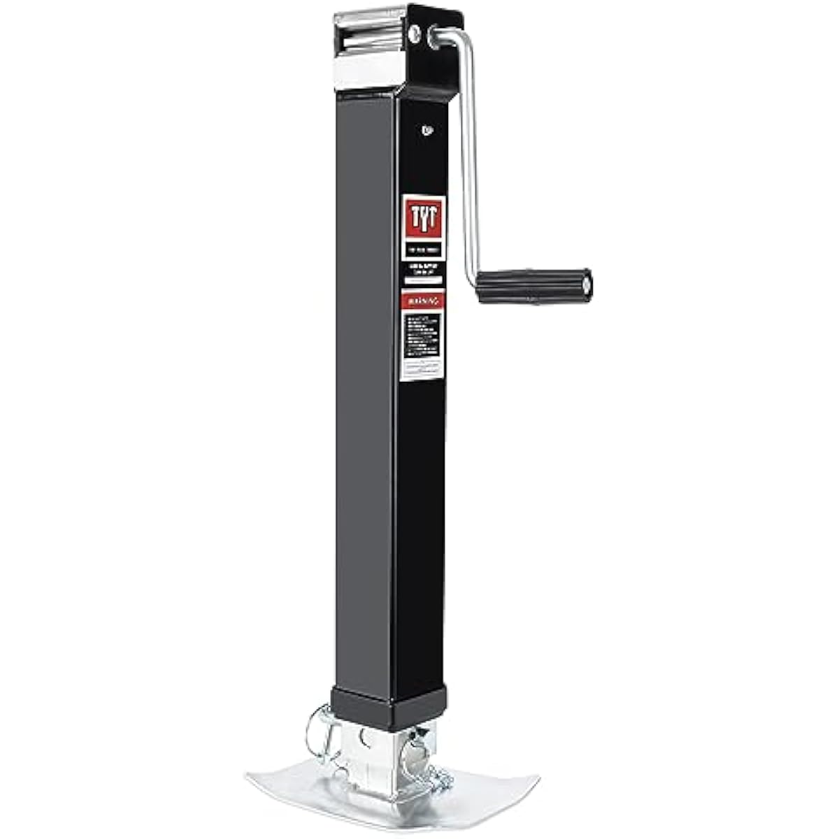 TYT 8000lbs Square Direct Weld Heavy Duty Trailer Jack, 15 Inches Lift Side Wind Square Jack, with 13 Inches Adjustable Drop Leg for Camping Trailer, Boat Trailers, RV Trailers, Black