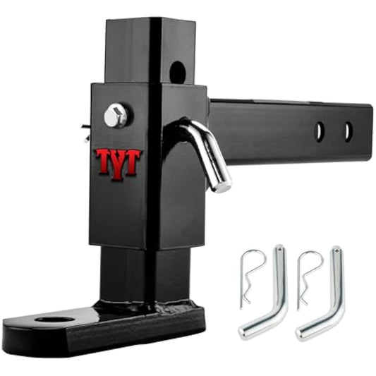TYT Adjustable Trailer Hitch Ball Mount with 2 Hitch Pins, 1-Inch Hole, Fits 2-Inch Receiver, 5-1/2" Rise & 6-7/8" Drop Tow Hitch, 4-Position Adjustable Hitch, 7500 lbs