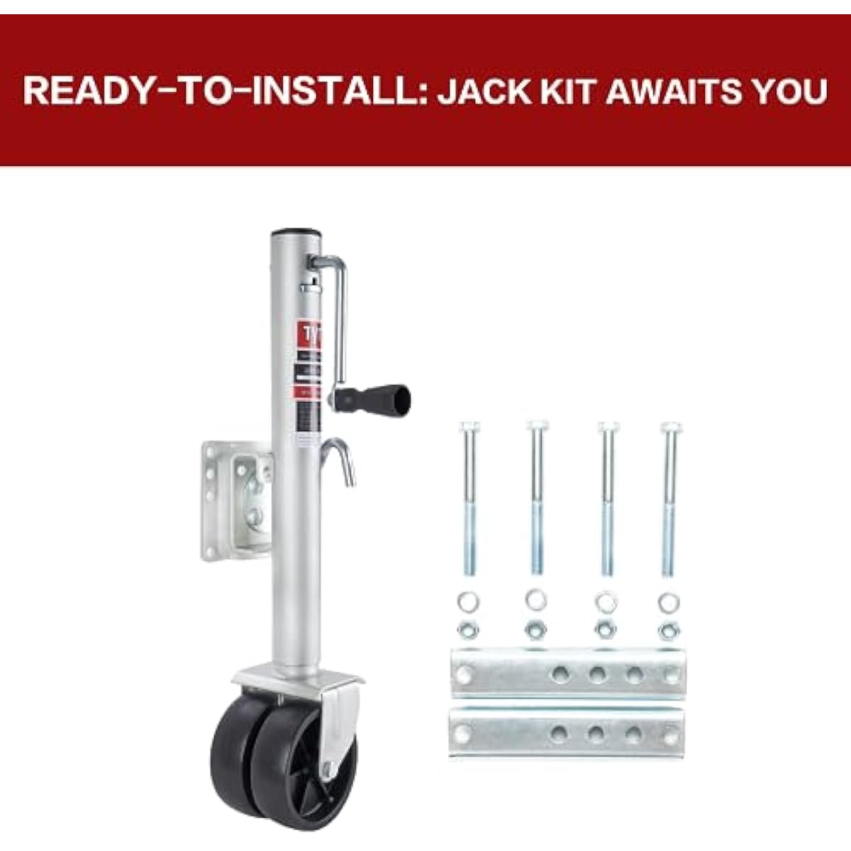 TYT 2000lbs Swivel Boat Trailer Jack with 6-Inch Dual Wheels, 12 inches Lift, RV Trailer Jack is in Zinc-Plated Finish,for Boat,RV,Camper and More