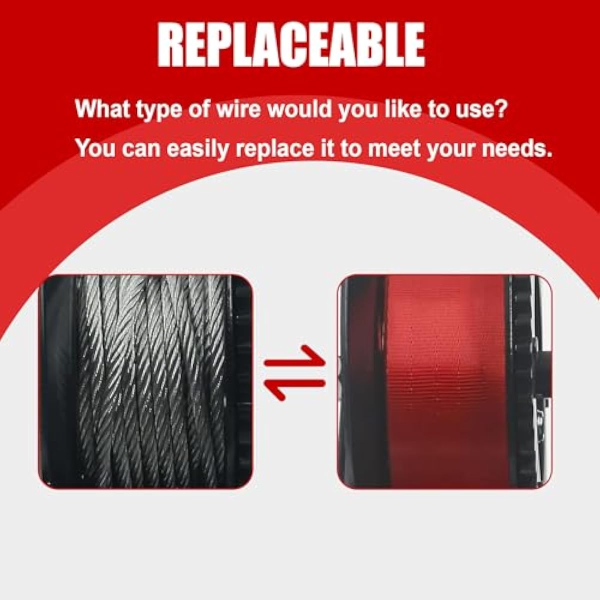 TYT 600LB Boat Trailer Winch with Red Nylon Strap, Anti-Slip Handle Crank Gear Hand Winch, Portable Two-Way Ratchet Forward & Backward Manual Rope Ratio 3.2:1 Winch for ATV Jet Ski Trailer Small Winch