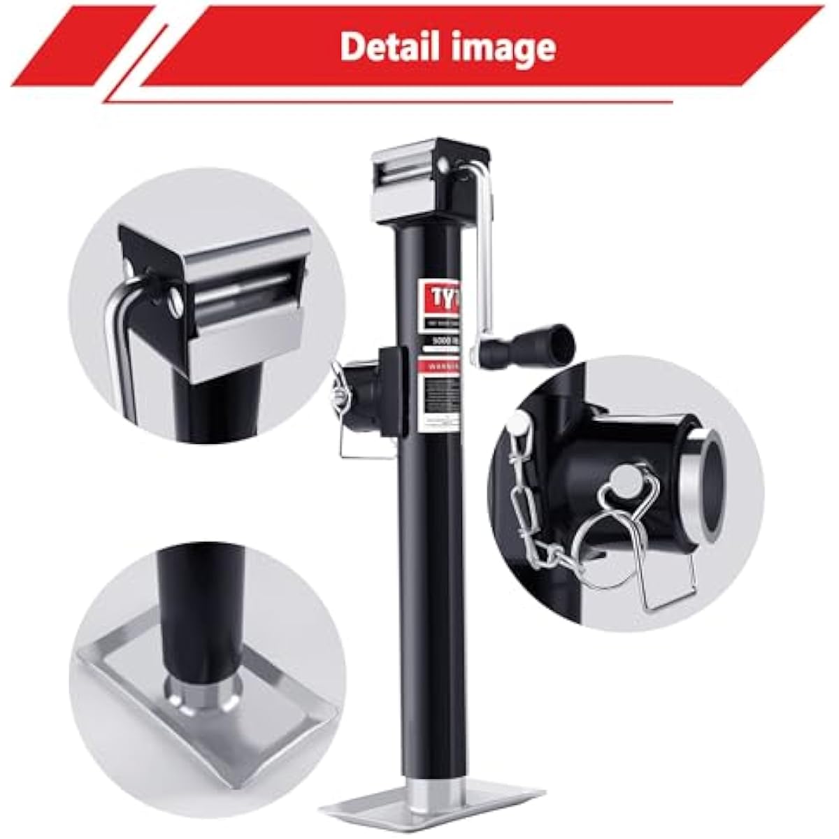 TYT 5000lbs Weld On Pipe Mount Swivel Trailer Jack, 15" Vertical Travel Trailer Tongue Jack for Boat Trailers, Pop-up Camper, Small Travel Trailers