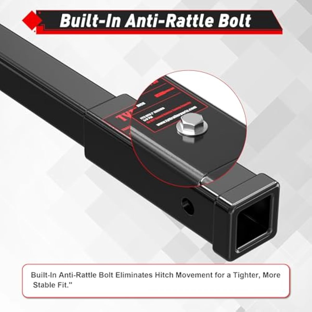 TYT 12" Trailer Hitch Extension for 2 inch Receiver Tube Extender，Includes 2 Sets of 5/8" Premium Hitch Pin, 5000 lbs GTW / 500 lbs TW