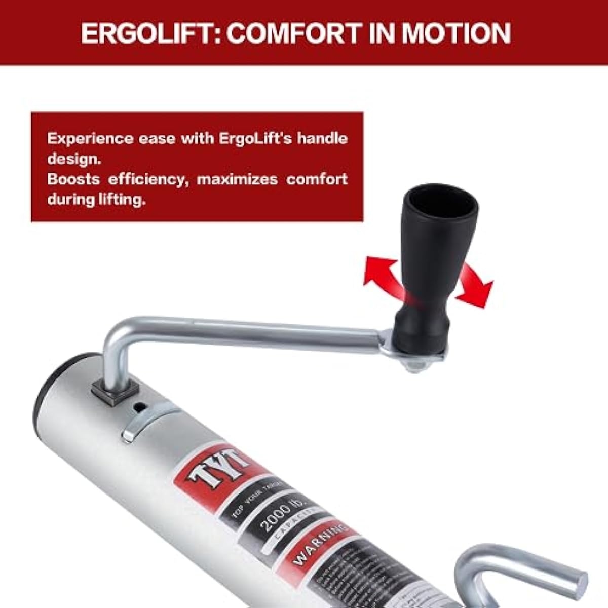 TYT 2000lbs Swivel Boat Trailer Jack with 6-Inch Dual Wheels, 12 inches Lift, RV Trailer Jack is in Zinc-Plated Finish,for Boat,RV,Camper and More