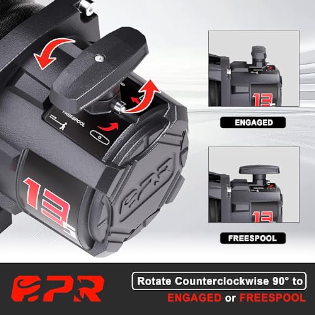 OPENROAD (10000lb|12000lb|13500lb)  Recovery Winch with Synthetic Rope and 2 Wireless Remotes - IP68 Waterproof 12V Electric Winch for Jeep, SUV, Truck & Trailer - Panther Series 3S