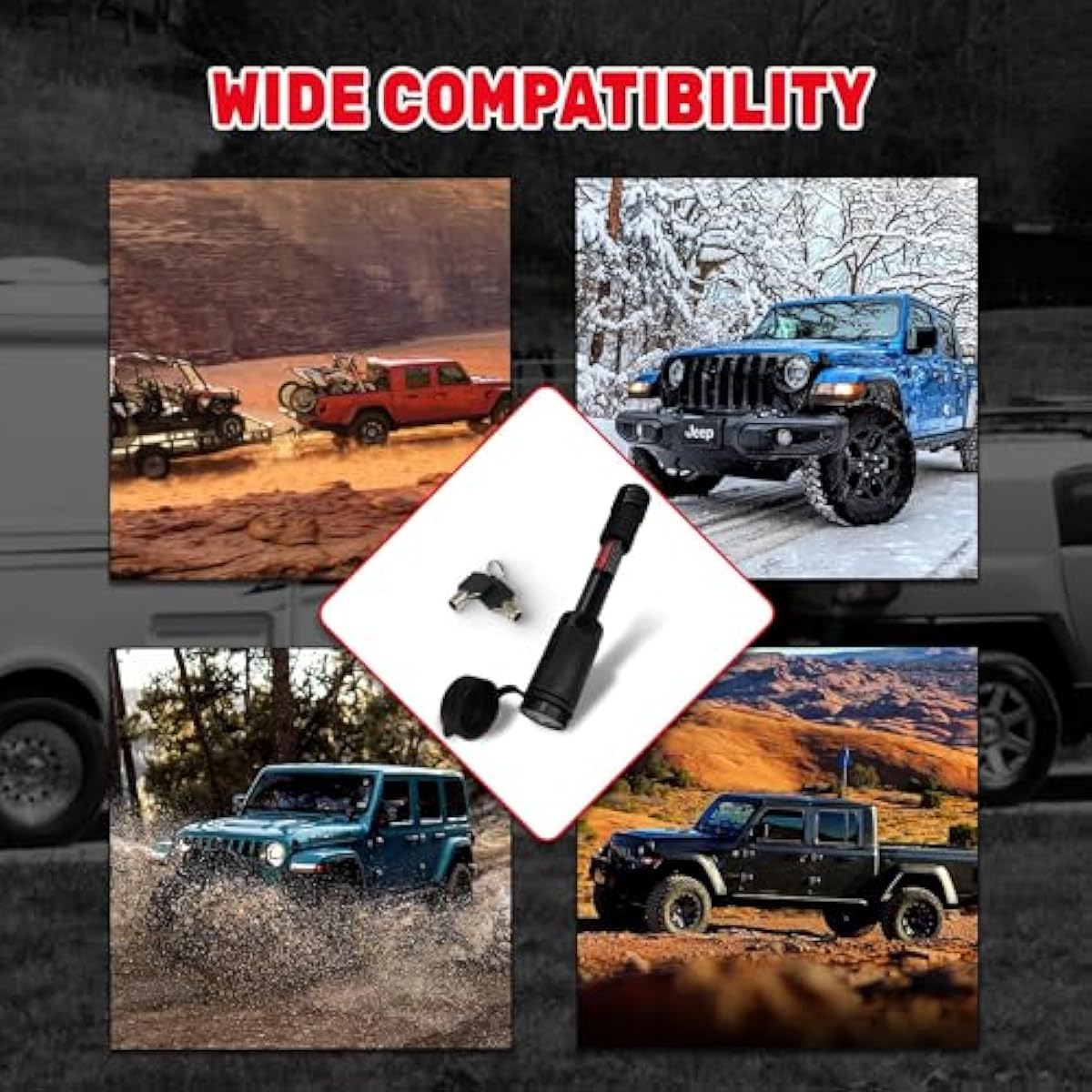 TYT Trailer Hitch Lock–5/8" Dia x 3-1/2"Long Pin,Fits 2-Inch Receiver,Class III/IV Trailers,2 Keys per Lock, Keys Not Shared, Includes 16 O-Rings, Ideal for Tow Trucks, Bikes, Cars & Boats（2 Pack）