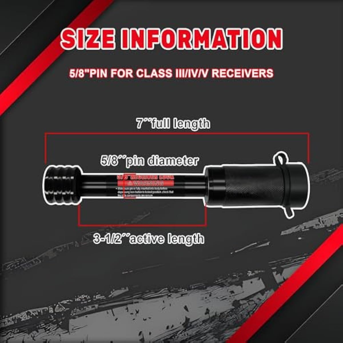 TYT Trailer Hitch Lock–5/8" Dia x 3-1/2"Long Pin,Fits 2-Inch Receiver,Class III/IV Trailers,2 Keys per Lock, Keys Not Shared, Includes 16 O-Rings, Ideal for Tow Trucks, Bikes, Cars & Boats（2 Pack）