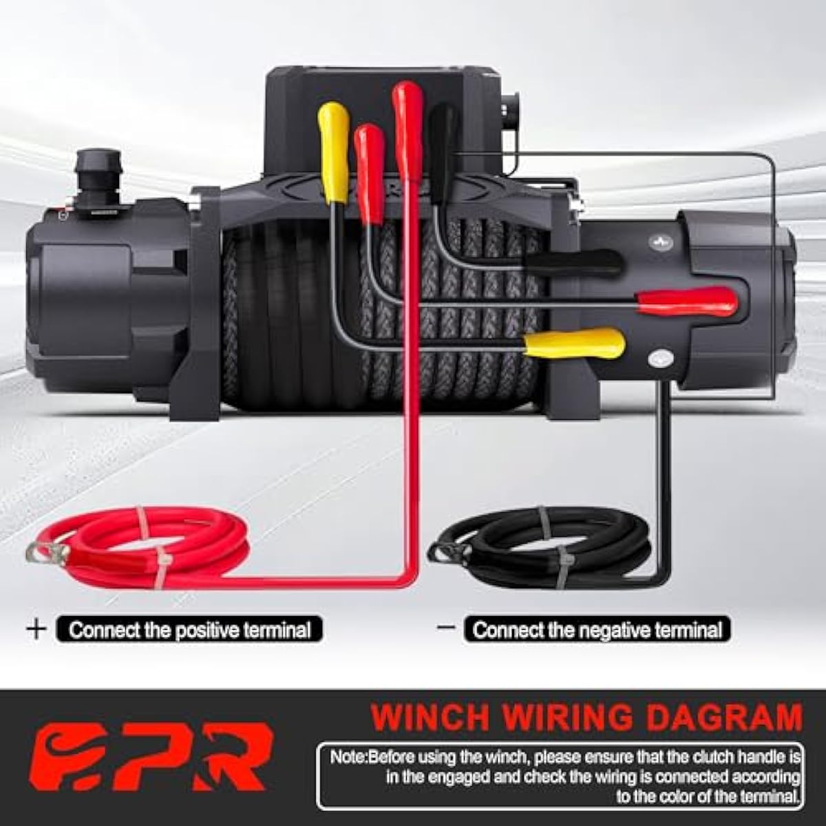 OPENROAD (10000lb|12000lb|13500lb)  Recovery Winch with Synthetic Rope and 2 Wireless Remotes - IP68 Waterproof 12V Electric Winch for Jeep, SUV, Truck & Trailer - Panther Series 3S