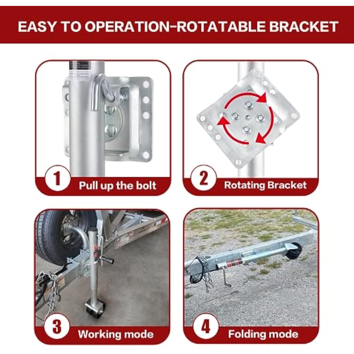 TYT 2000lbs Swivel Boat Trailer Jack with 6-Inch Dual Wheels, 12 inches Lift, RV Trailer Jack is in Zinc-Plated Finish,for Boat,RV,Camper and More