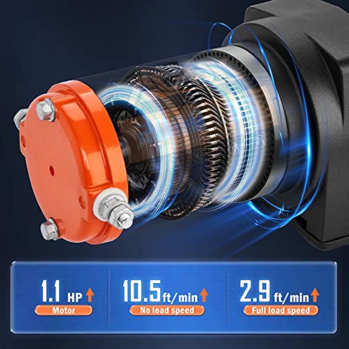 AC-DK 12V 2000lb|2500lb|3500lb|4500lb|5500lb. ATV/UTV Electric Winch, Off-Road Synthetic Rope Winch for Trailer Boat RV Towing Winches, ATV/UTV Winch with Big Yellow Wired Remote and Winch Mounting Plate