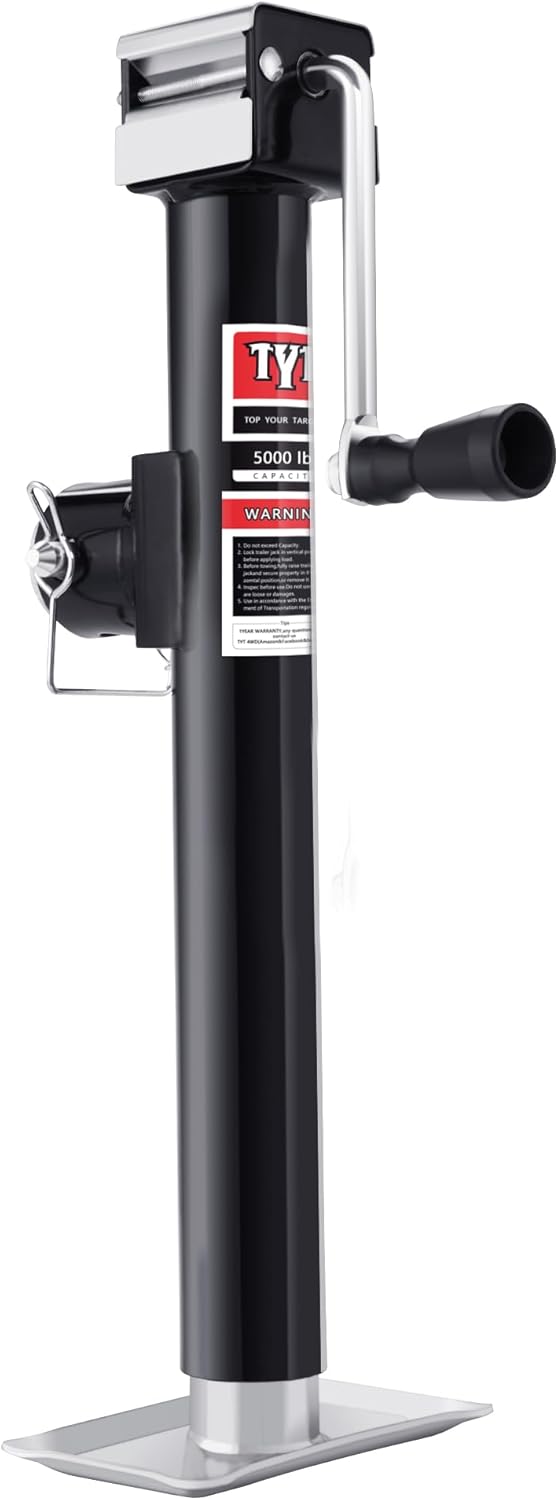 TYT 2000lbs Swivel Boat Trailer Jack with 6-Inch Dual Wheels, 12 inches Lift, RV Trailer Jack is in Zinc-Plated Finish,for Boat,RV,Camper and More
