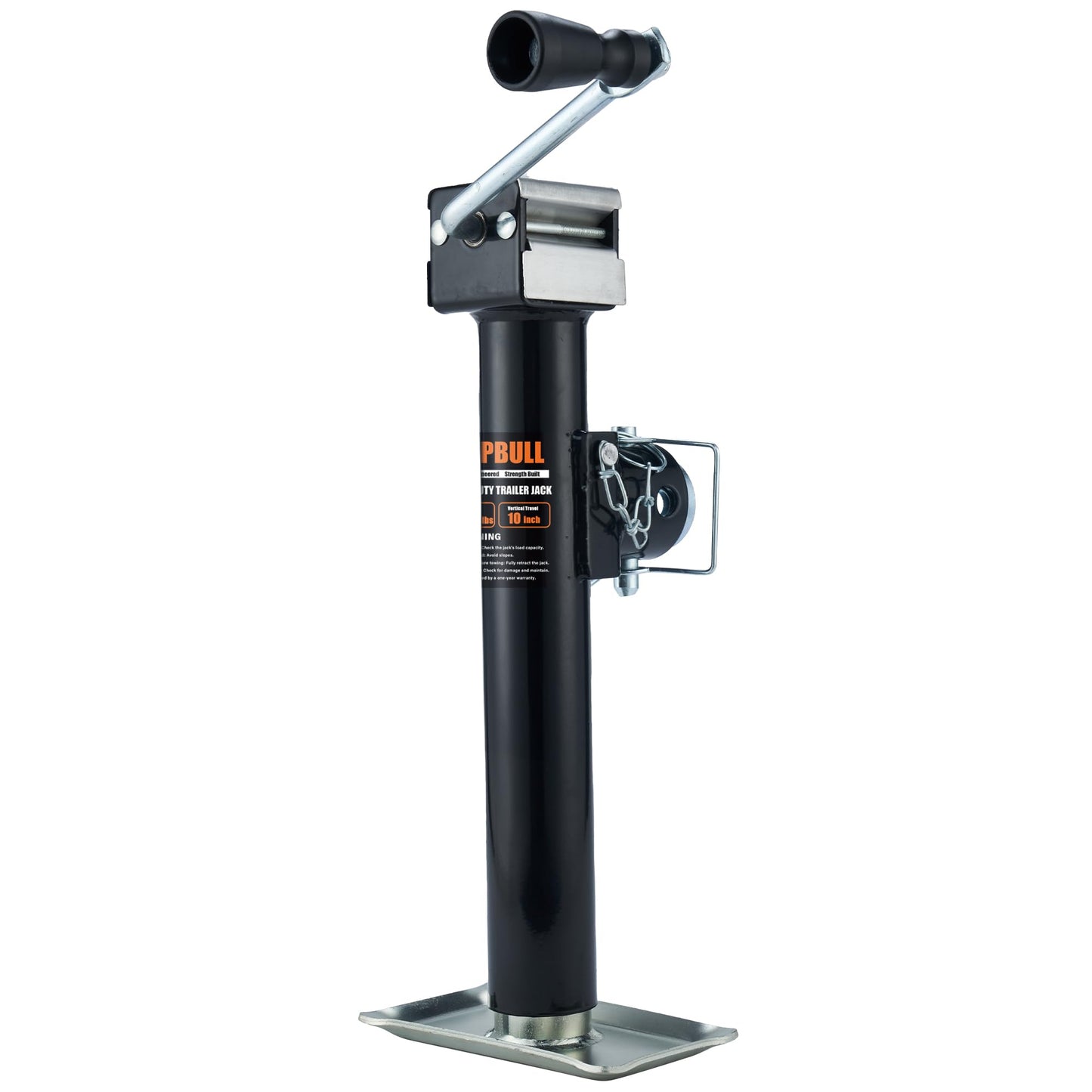 5000lb Weld-on Pipe Swivel Trailer Jack, 10" Vertical Travel Trailer Tongue Jack, Suitable for RVs, Boats, Horse Trailers and Multi-Purpose Trailers
