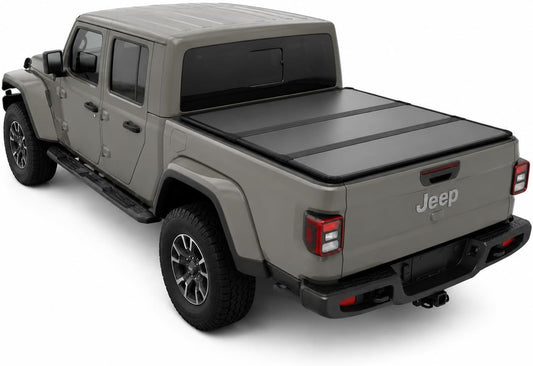 OPENROAD Aluminum Hard Tri Fold Truck Bed Tonneau Cover Compatible with Jeep Gladiator JT (2019-2026)-5ft(60") Bed, Heavy Duty Folding Bed Cover, Easy No Drill Installation, Waterproof