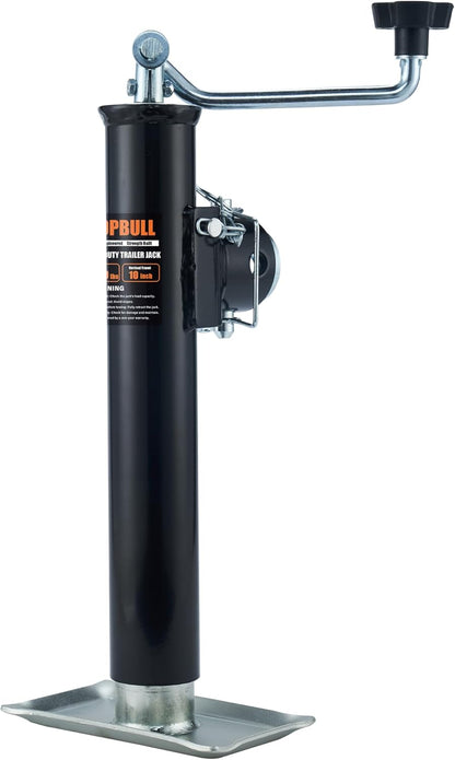 5000 lb Weld-on Pipe Swivel Trailer Jack, 10" Lift Trailer Jack with Footplate, Suitable for RVs, Boats, Multi-Purpose Trailers, and Camping Trailers