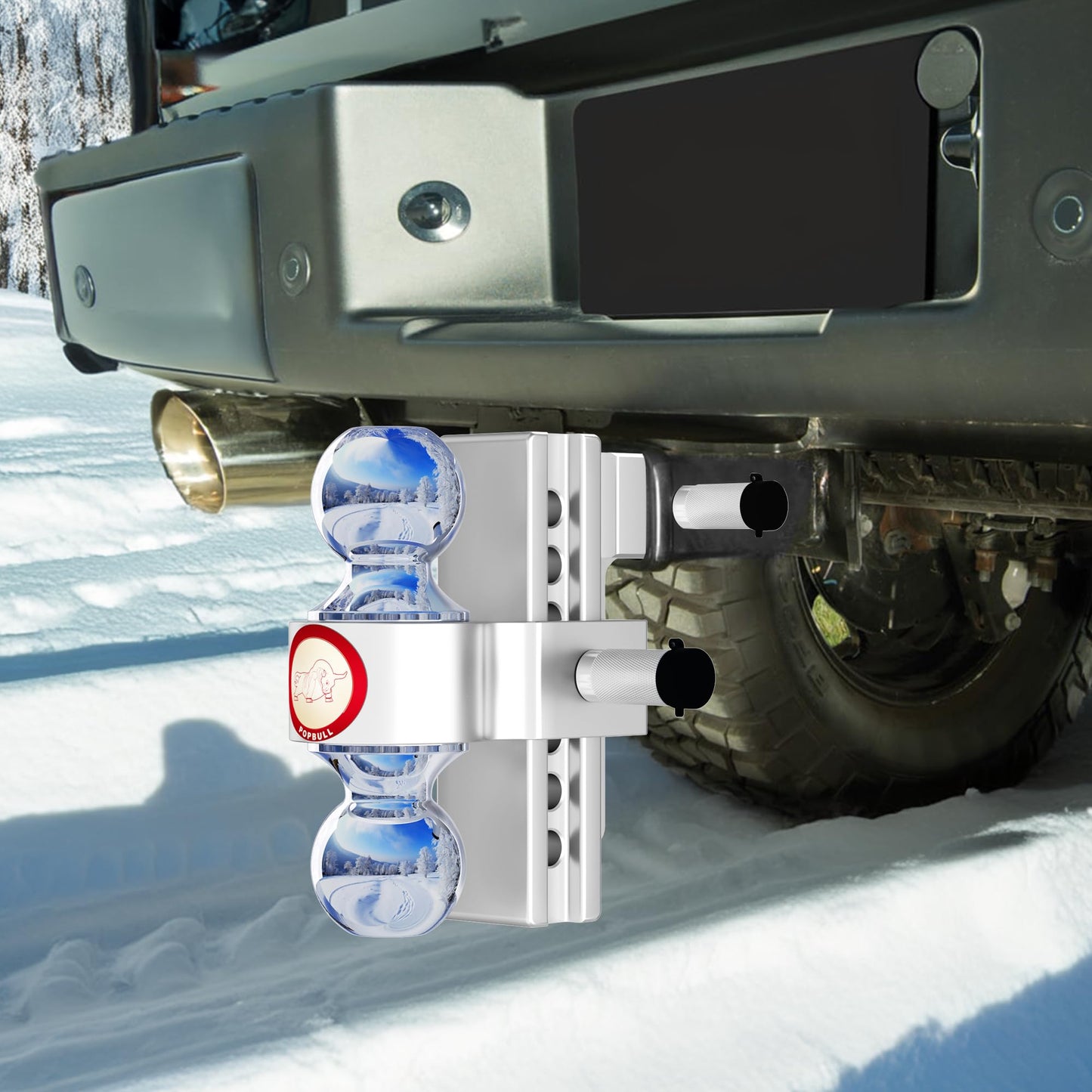 Adjustable Trailer Hitch, Fits 2-Inch Receiver,  Heavy Duty Aluminum Drop Hitch,12,500 LBS GTW-Tow Hitch for Truck Jeep Trailer with Double Stainless Steel Locks, Not Loose