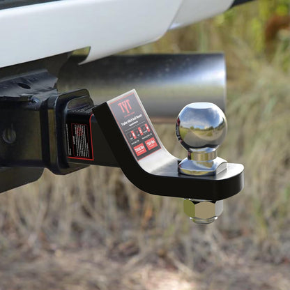 TYT Trailer Hitch Ball Mount with 2 Inch Ball & Pin, Fits 2 Inch Receiver, 7500lbs, 2 Inch Drop, Upgraded Hitch Kit Black with Anti-Rattle Pin