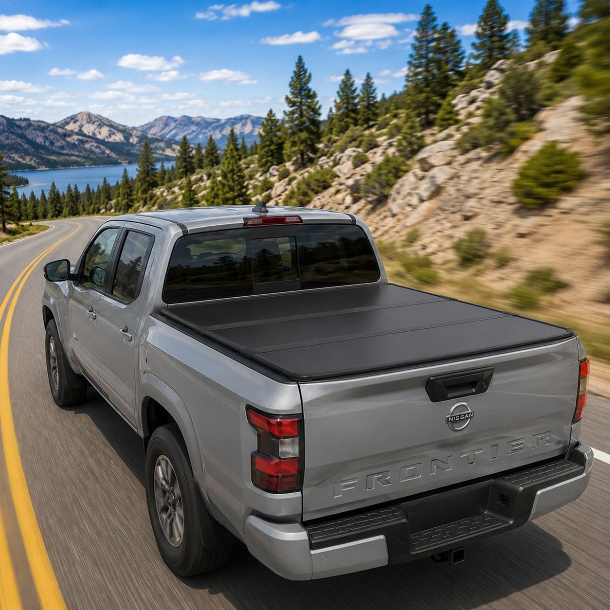 OPENROAD Tri Fold Hard Truck Bed Tonneau Cover Compatible with Nissan Frontier (2022-2026)-5ft(60") Bed, Heavy Duty Aluminum, No Drill Installation, Weather Resistant, Waterproof