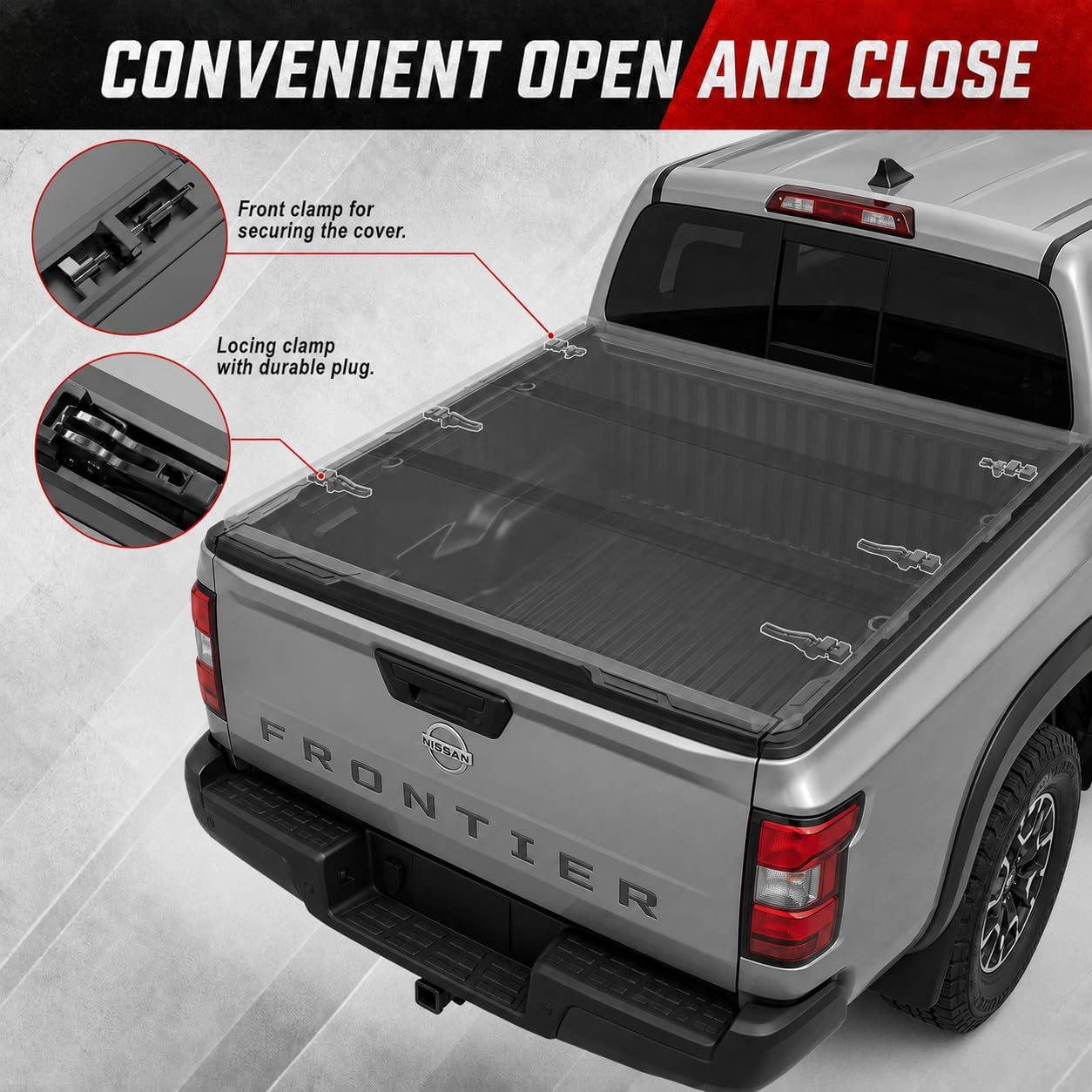 OPENROAD Tri Fold Hard Truck Bed Tonneau Cover Compatible with Nissan Frontier (2022-2026)-5ft(60") Bed, Heavy Duty Aluminum, No Drill Installation, Weather Resistant, Waterproof