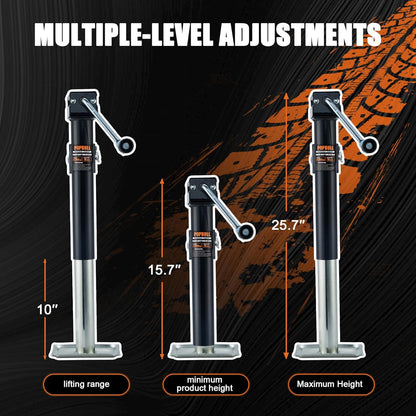 5000lb Weld-on Pipe Swivel Trailer Jack, 10" Vertical Travel Trailer Tongue Jack, Suitable for RVs, Boats, Horse Trailers and Multi-Purpose Trailers