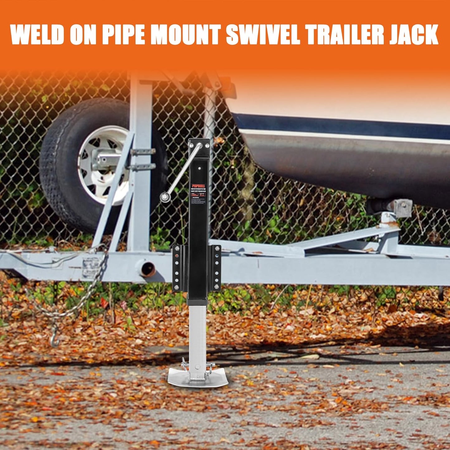 8000lbs Heavy Duty Trailer Jack, 30" Lift Swivel Bolt-on Trailer Jack with Adjustable Drop Leg for RVs, Utility Trailers, and Yachts