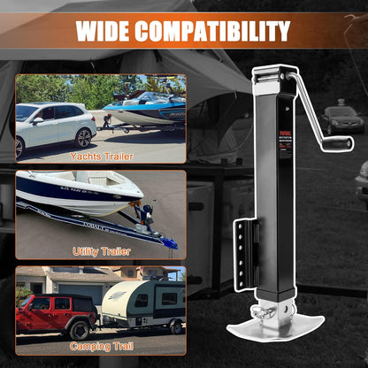 8000lbs Heavy Duty Trailer Jack, 30" Lift Swivel Bolt-on Trailer Jack with Adjustable Drop Leg for RVs, Utility Trailers, and Yachts