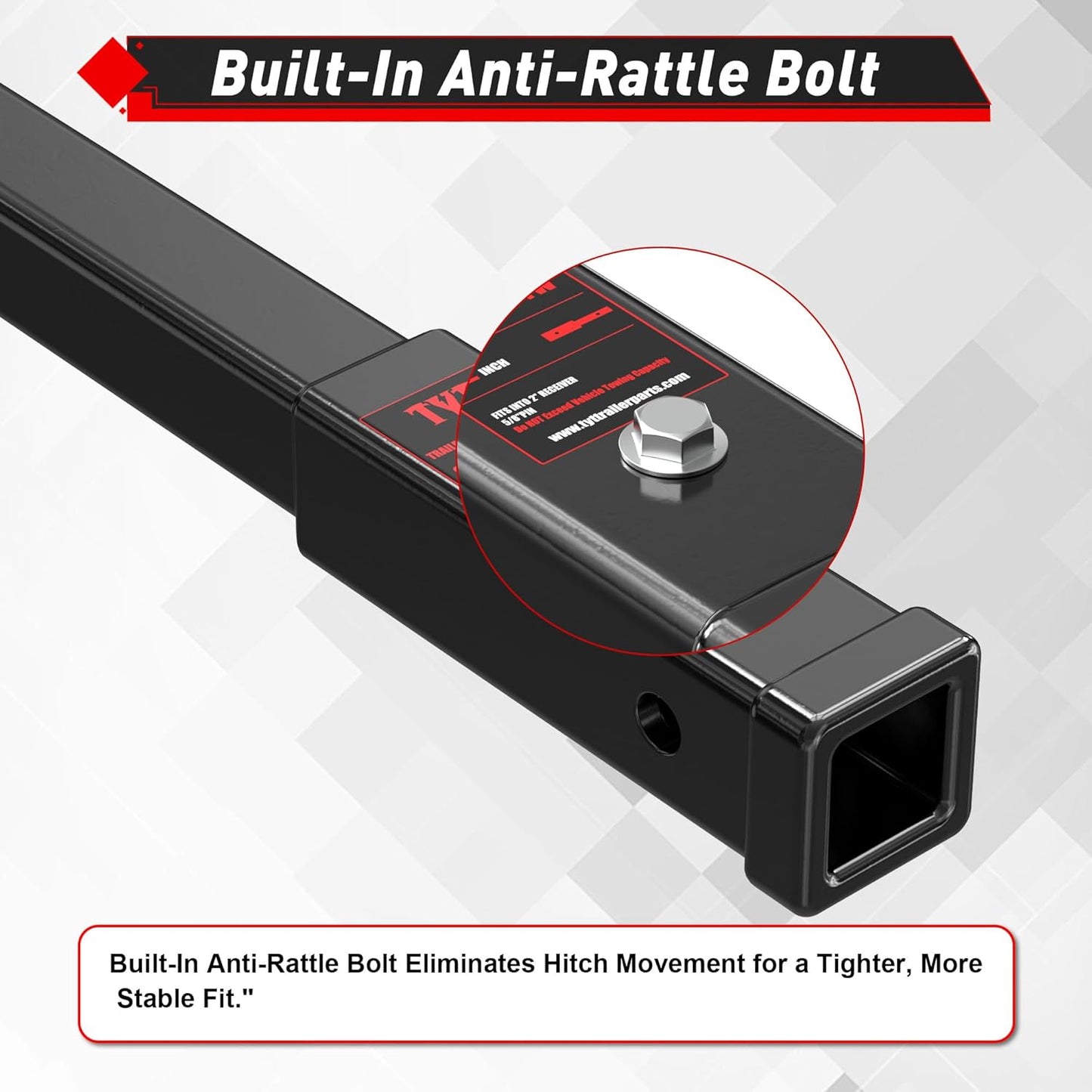TYT 18" Trailer Hitch Extension, Fits 2 inch Receiver Tube,with 5/8" Advanced Hitch Pin 2-Pack, 3500 lbs GTW / 350 lbs TW